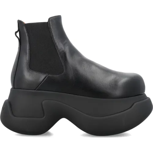 Leather Chelsea Boots with Bold Sole , female, Sizes: 7 UK - Marni - Modalova