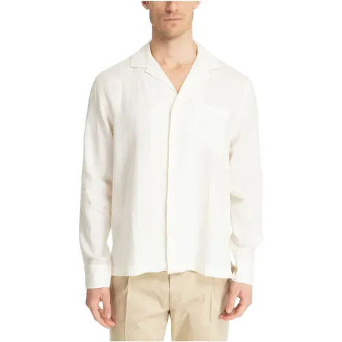 Einfarbiges Kurzarmhemd mit Knopfverschluss und Tasche , Herren, Größe: L - Lardini - Modalova