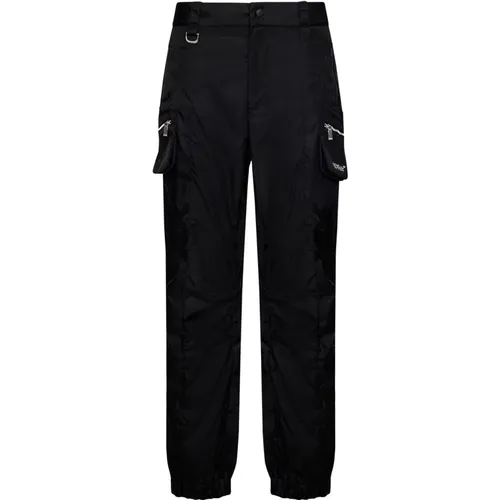 Trousers with Metal Buckle Detail , female, Sizes: XS - Off White - Modalova