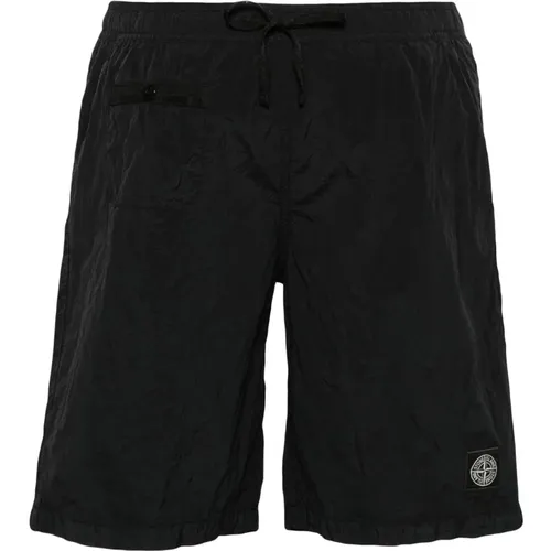 Econyl® Swim Shorts with Appliqué , male, Sizes: L, S - Stone Island - Modalova