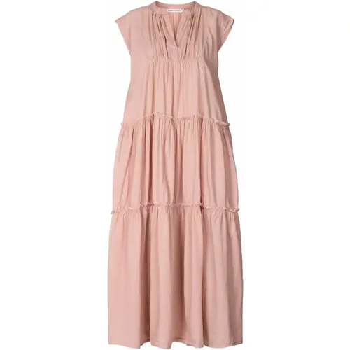 Flounce Dress Nude Lorita Style , female, Sizes: S - Rabens Saloner - Modalova