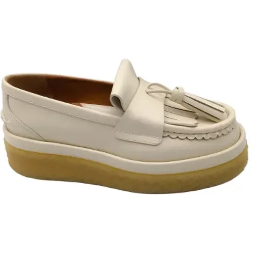 Cream Leather Platform Loafers , female, Sizes: 3 UK - Chloé Pre-owned - Modalova
