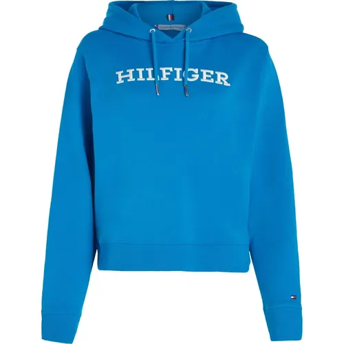 Monotype Hoodie Cerulean Aqua , Damen, Größe: S - Tommy Hilfiger - Modalova