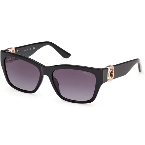 Square Sunglasses with Rhinestone Logo Detail , female, Sizes: 56 MM - Guess - Modalova