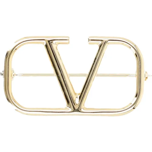 Signature Vlogo Metal Brooch , female, Sizes: ONE SIZE - Valentino Garavani - Modalova