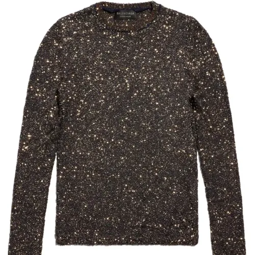 Sequin Crew-neck Jumper , female, Sizes: L - Balenciaga - Modalova