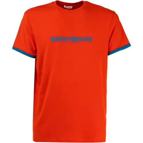 Herren Logo T-Shirt in Unifarbe - Bikkembergs - Modalova