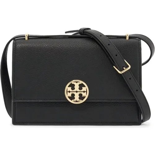 Schultertasche aus gehämmertem Leder mit Doppel-T-Logo - TORY BURCH - Modalova