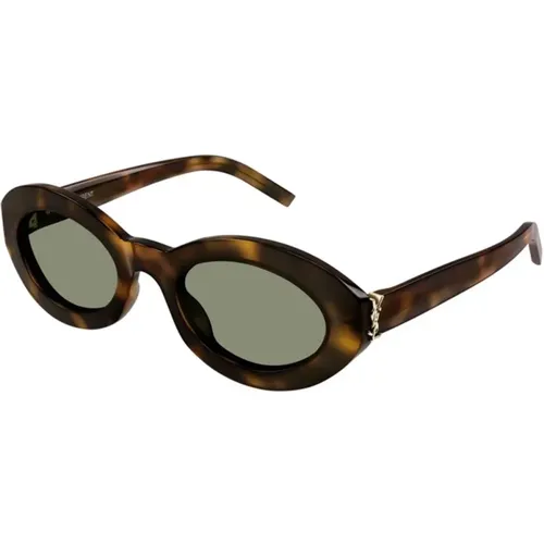 Green Havana Sunglasses , female, Sizes: 52 MM - Saint Laurent - Modalova