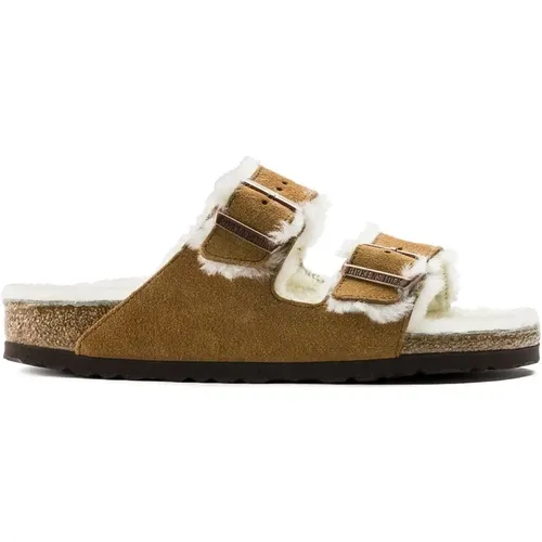 Arizona Sandalen mit Lammfellfutter , Damen, Größe: 40 EU - Birkenstock - Modalova