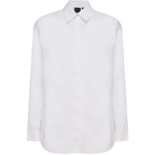 Klassisches Weißes Hemd mit Besticktem Logo , Damen, Größe: XS - pinko - Modalova