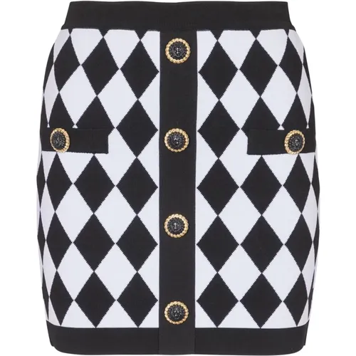 EAB Noir Blanc Skirt , female, Sizes: XS, S - Balmain - Modalova