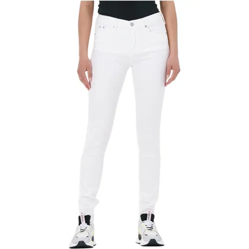 Weiße Skinny Mid Rise Jeans - Calvin Klein - Modalova