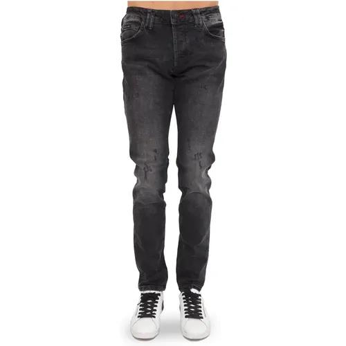 Super Straight Cut Skull Jeans , male, Sizes: W33 - Philipp Plein - Modalova