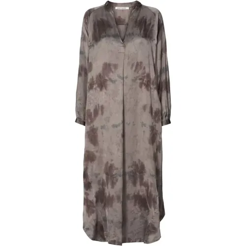 Tie-Dye Shirt Dress Asphalt Houda , female, Sizes: XL, M, XS - Rabens Saloner - Modalova