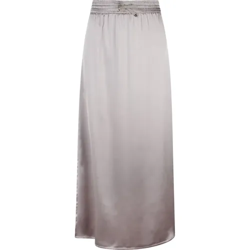 Satin Skirt with Side Slit , female, Sizes: M - Herno - Modalova