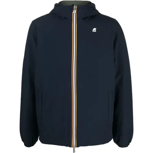 Logo Patch Zip-Up Jacket , male, Sizes: XL, L, M, S - K-way - Modalova