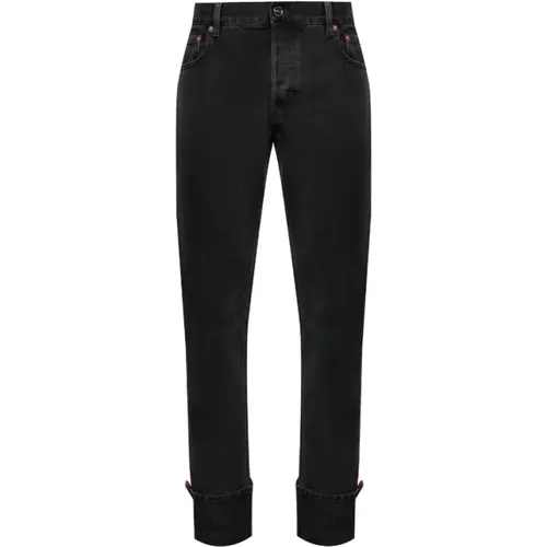 Anthrazitgraue Slim-Fit Denim Jeans - Gucci - Modalova