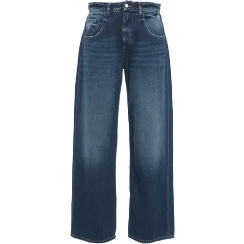 Blaue Jeans für Frauen,Dunkle Denim Wide Leg Jeans - Icon Denim - Modalova