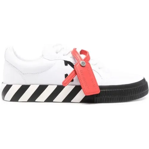 Off , Vulcanized Low Sneakers with Red Tag , female, Sizes: 3 UK - Off White - Modalova