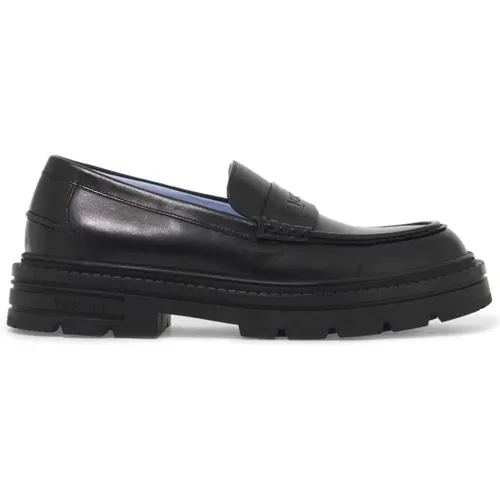 Embossed Logo Leather Loafers , male, Sizes: 6 UK, 9 UK, 10 UK, 8 UK, 7 UK - Versace - Modalova