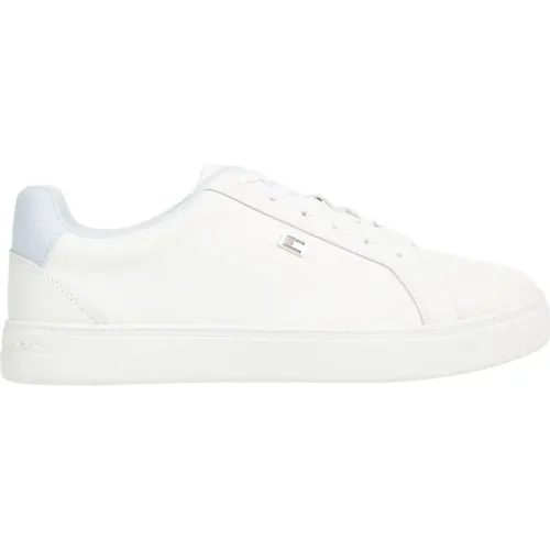 Beige Court Sneakers for Women , female, Sizes: 4 UK, 3 UK, 6 UK, 8 UK - Tommy Hilfiger - Modalova