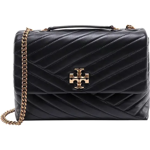 Matelassé Leder Umhängetasche mit Metall-Logo - TORY BURCH - Modalova