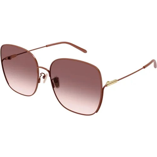 Brown/Orange Shaded Sunglasses , female, Sizes: 61 MM - Chloé - Modalova
