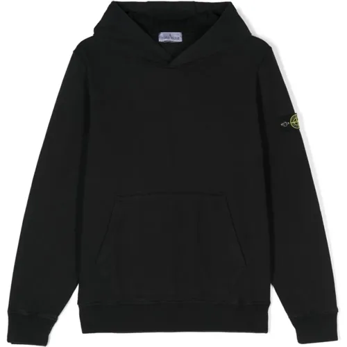 Schwarzer Kapuzenpullover mit Kompassabzeichen - Stone Island - Modalova