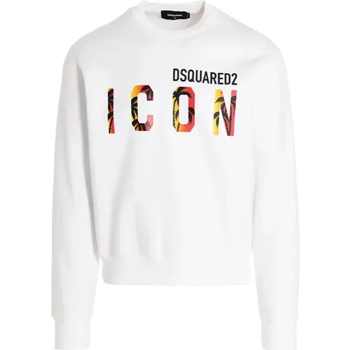 Logo Bedruckter Rundhalsausschnitt Pullover , Herren, Größe: L - Dsquared2 - Modalova