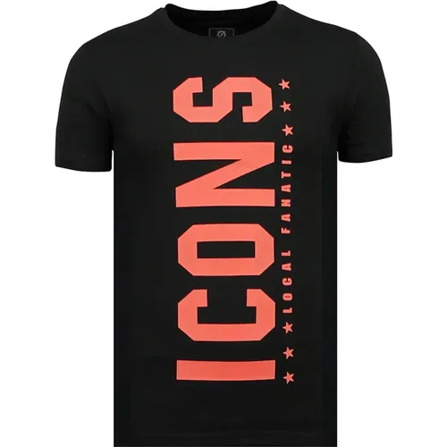 Icons Vertikales T-Shirt - Online Bekleidungsgeschäft - 6362Z , Herren, Größe: XL - Local Fanatic - Modalova