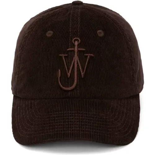 Dark Corduroy Cap , male, Sizes: ONE SIZE - JW Anderson - Modalova