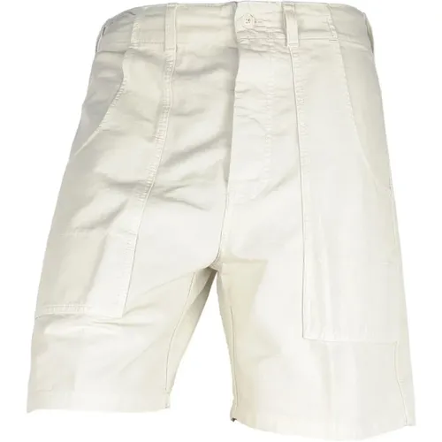 Weiße Baumwollknopf-Shorts , Herren, Größe: W33 - Don The Fuller - Modalova