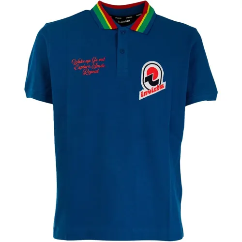 Herren Polo Shirt Blau Klassisch - Invicta - Modalova