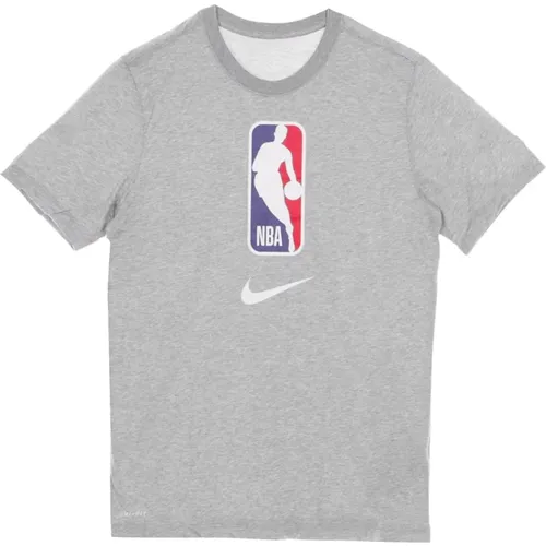 Graues Heather Herren T-Shirt NBA Logo , Herren, Größe: M - Nike - Modalova