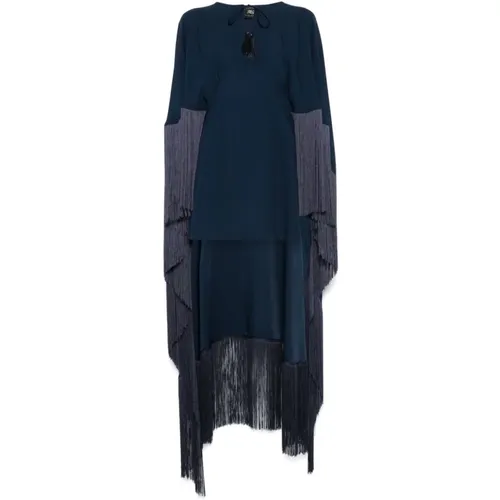 Cape Dress with Fringe Detailing , female, Sizes: XS - Taller Marmo - Modalova