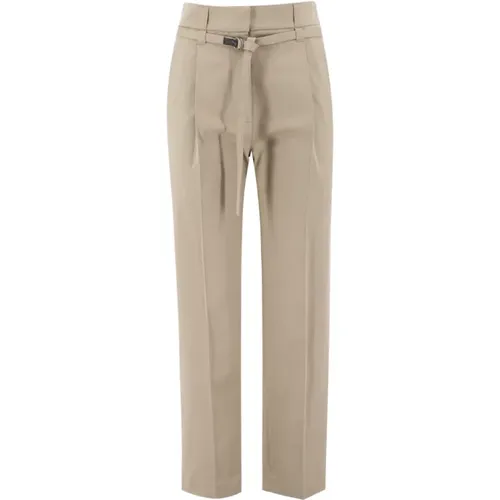 Feminine Tailored Baumwoll Twill Hose - BRUNELLO CUCINELLI - Modalova