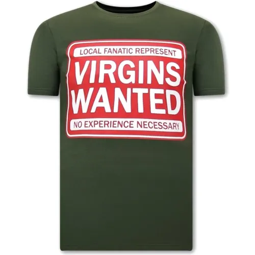 T-Shirt mit Aufdruck Virgins Wanted , Herren, Größe: M - Local Fanatic - Modalova