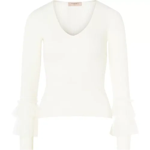 Snow V-neck Sweater , female, Sizes: XS - Twinset - Modalova