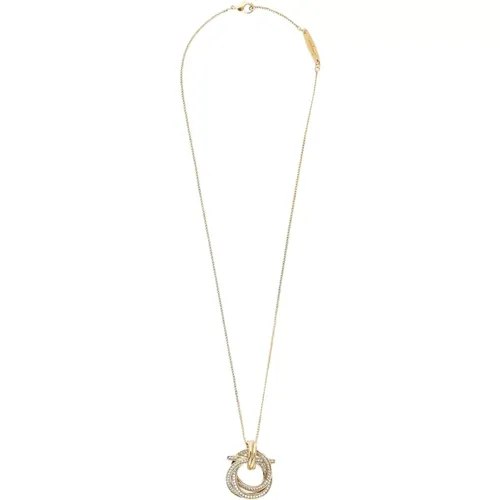 Gold Necklace with Gancini Charm , female, Sizes: ONE SIZE - Salvatore Ferragamo - Modalova