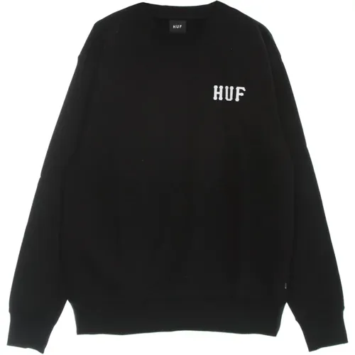 Klassischer Crew Neck Sweatshirt Schwarz , Herren, Größe: L - HUF - Modalova