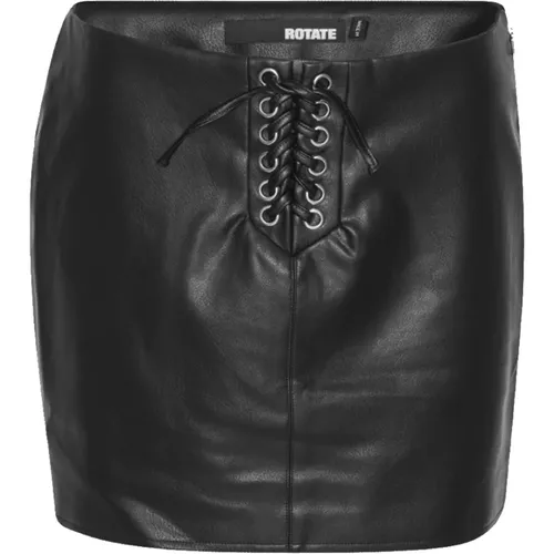 Textured Mini Skirt with Eyelets and Laces , female, Sizes: L, S - Rotate Birger Christensen - Modalova