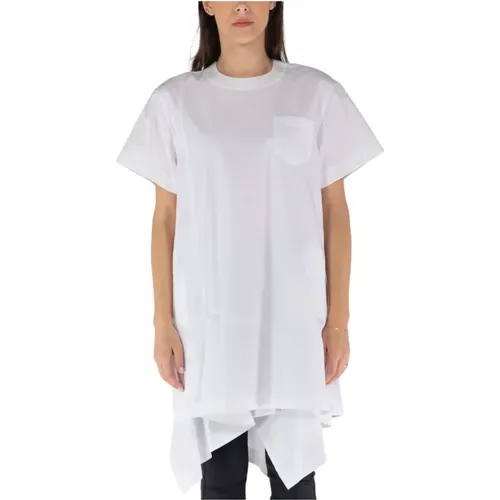Cotton Poplin T-Shirt , female, Sizes: XL, M, L - Sacai - Modalova