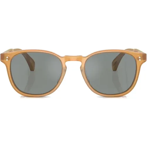 Finley Esq. Sonnenbrille,Runde Transparente Sonnenbrille mit Blauen Gläsern - Oliver Peoples - Modalova