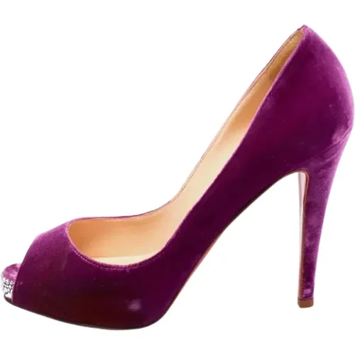 Pre-owned Velvet heels , female, Sizes: 7 1/2 UK - Christian Louboutin Pre-owned - Modalova
