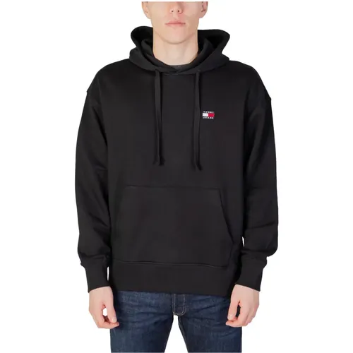 Schwarzer Baumwoll Kapuzenpullover Herren , Herren, Größe: S - Tommy Hilfiger - Modalova