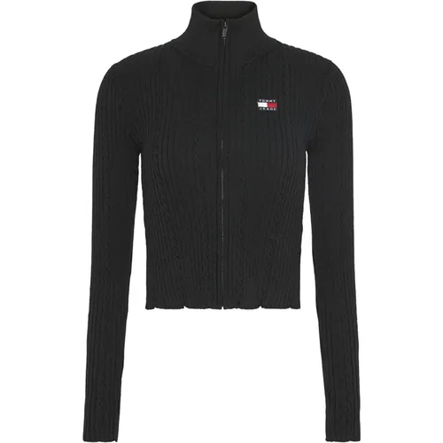 Elegante Schwarze Pullover , Damen, Größe: L - Tommy Hilfiger - Modalova