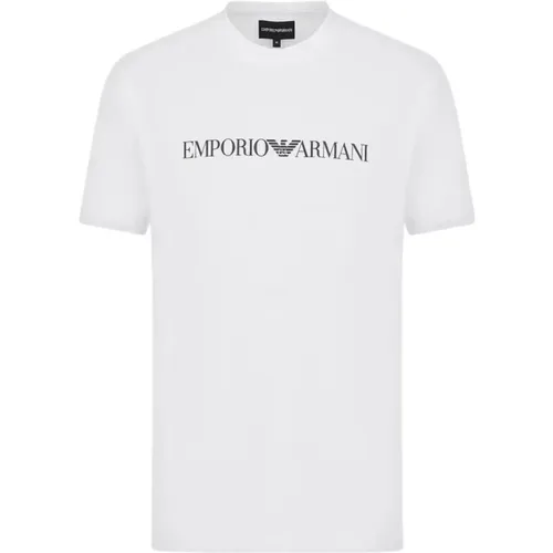 Herren Rundhals Logo T-Shirt , Herren, Größe: M - Emporio Armani - Modalova