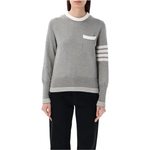Womens Clothing Knitwear Light Grey Ss24 , female, Sizes: S - Thom Browne - Modalova
