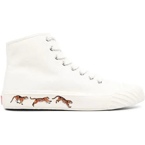 Weiße Casual High Top Sneaker , Damen, Größe: 37 EU - Kenzo - Modalova